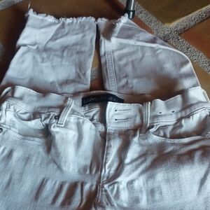 Express White Frayed Hem Jeans